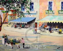 Cecil Rochfort D'Oyly John (1906-1993)oil on panel,Market Square, South of France,signed,16.5 x 20.