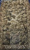 Two Belgian tapestry entre-fenetre panels, depicting birds in landscapes with floral borders,