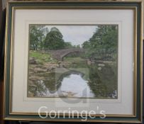 Bruce Mulcahy B.A.gouache,Stainforth Bridge, Ribblesdale,signed and dated '92,14 x 17.5in.