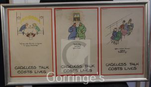 Cyril Kenneth Bird Fougasse (1887-1965)lithographic posters in colours,'Careless Talks Costs Lives',