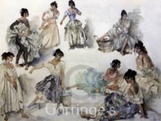 Sir William Russell Flint (1880-1969)2 limited edition prints,'Three Idlers' and 'Variations on a