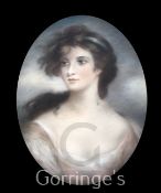 English School (c.1900)pastel,Portrait of a lady,oval, 22 x 17.5in.