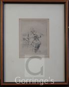 Walter Sickert (1860-1942)etching,The Old Fiddler, second state, B.187,signed in pencil,overall 6.25