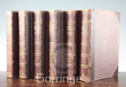 Lodge, Edmund - Portraits of Illustrious Personages of Great Britain, 12 vols in 6, half morocco