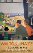 After H.G. Gawthorn. A lithographic poster 'Walton on Naze It's Quicker By Rail', published by the