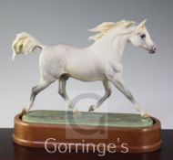 A Royal Worcester model of an Arab Stallion, modelled by Doris Lindner, c.1963, limited edition no.