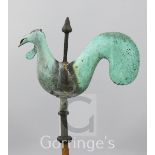 A. W. N. Pugin. A copper and wrought iron 'cockerel' weather vane, mid 19th century, W.