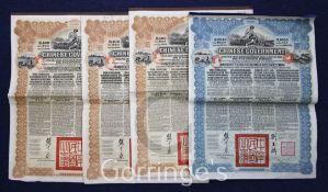 Fourteen Chinese Government £20 Gold Loan Bonds of 1913 and a similar £100 Gold Loan Bond