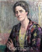 Mary Ethel Hunter (1878-1936)oil on canvas,Portrait of Mrs D F Hunter, First Headmistress of