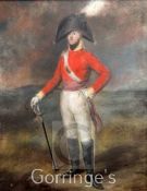 Thomas Arrowsmith (1771-1830)pastel,Portrait of an Army officer standing in a landscape, c.1804,17 x