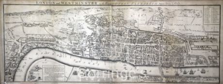 J. Wallis Publ. 1789engraving,London and Westminster in the reign of Queen Elizabeth Anno Dom 1563,