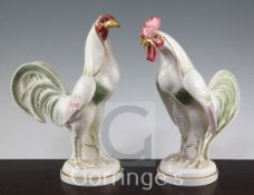 Two Royal Worcester figures ' Game Cock' and 'Chanticleer', modelled by Doris Lindner, model no's.