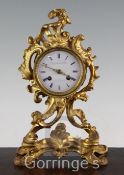 A late 19th century French ormolu mantel clock, by Bourdin, Rue de la Paix, Paris, 11in.