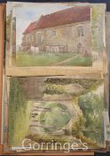 George de Parisfolio of watercolours,Sussex topography, mostly churches dated from 1885-1906,largest