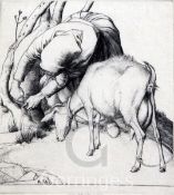 Robert Sargent Austin (1895-1973)etching,Tethering the goat,signed in pencil, no. 27/75,overall 6