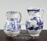 A Lowestoft Chinese landscape pattern sparrowbeak milk jug and a Derby ox and landscape design