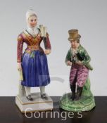 Two Staffordshire pottery theatrical figures, early 19th century, comprising a pearlware figure of