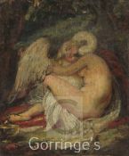 Circle of William Etty R.A. (1787-1849)oil on canvas laid on board,Leda and the swan,3.75 x 3in.