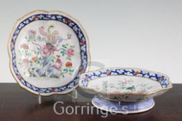 Two Chinese famille rose footed dish, Tongzhi seal marks and of the period (1862-74), W.18.5cm