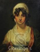Early 19th century English Schooloil on canvas,Portrait of a young woman,24 x 20in.