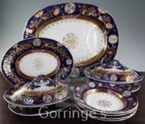 An Ashworth Bros Japan pattern Real Ironstone china part dinner service, c.1885, each piece with