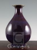 A Chinese flambe glazed pear shaped vase, 34cm