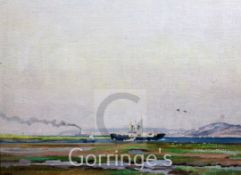 William Henry Innes (1905-1999)oil on board,Lymington Yarmouth Ferry,signed.15.5 x 21.5in.