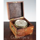 A Victorian mahogany and brass bound two day marine chronometer by A. Johannsen & Co, makers to