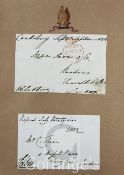 Two early 19th century albums of 435 trimmed postal entires, apparently collected by Edward Kerrison