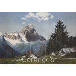 Carlo Maggi2 oils on canvas,Alpine scenes,27 x 39.5in. and 26 x 38.5in.