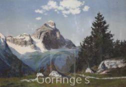 Carlo Maggi2 oils on canvas,Alpine scenes,27 x 39.5in. and 26 x 38.5in.