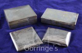 A late Victorian silver lidded rectangular sandwich box, George Robert Weir, London, 1896, 4.75in,