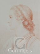 Sherwin (John Keyes ) (1751-1790)sepia engraving,Portrait of a lady,10 x 8.5in.