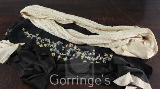 Three pairs of silk stockings, by repute formerly owned by Queen Victoria, complete with attached