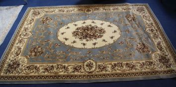 A Turkish Aubusson style rug, 8ft by 5ft