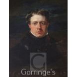 Early 19th century English Schooloil,Portrait of a young man,9.5 x 7.5in.