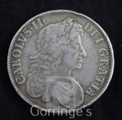 A Charles II silver crown, 1676, weakness to date otherwise good Fine