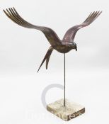 § Guy Taplin (1939-)painted wood,Red Kite,signed and dated 1988,width 50in., illustrated in