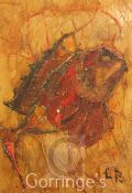 Leopoldo Richter (Columbian 1896-1984)oil on card,Untitled, Red fish, provenance; given to the