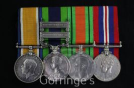 An India General Service group of four medals with dress sword ensuite to Lieut G.R.Brown 2nd King's