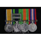 An India General Service group of four medals with dress sword ensuite to Lieut G.R.Brown 2nd King's