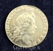 A George I gold guinea, 1726, plugged hole otherwise near Fine