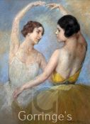 Pierre Carrier-Belleuse (1851-1933)pastel,Study of two ballerina's,signed and dated 1926,29 x 24in.