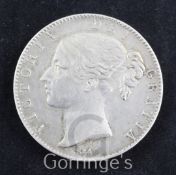 A Victoria silver crown, 1844, cinquefoil stops on edge, Good VF