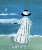 § Mary Fedden RA (1915-2012)gouache,Woman on the cliff tops,signed and dated 1974,7 x 6in.