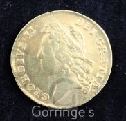 A George II gold two guineas, 1739, intermediate laureate head left, rev. crowned shield, Obv. Fine,