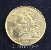 A George IV gold two pounds, 1823, St George to reverse, EF