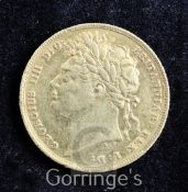 A George IV gold sovereign, 1822 first bust, rev. St George and dragon, VF