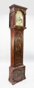 Edward Woodward of London. An early 18th century red chinoiserie lacquered eight day longcase clock,