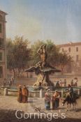 Attributed to Antoinetta Brandeis (1849-1910)oil on canvas,The Fountain of Triton Row,bears